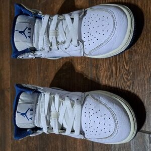 Air White and Blue High-Top Sneakers